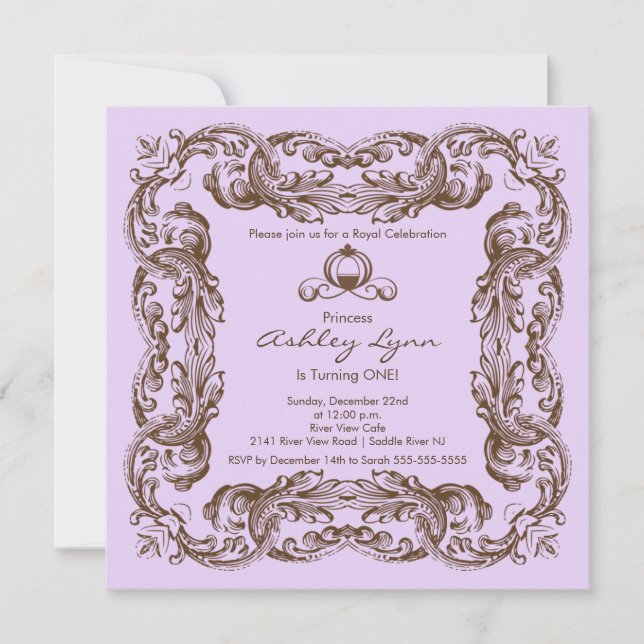 Invitation à la fête d'anniversaire de l'élégante  (Devant)