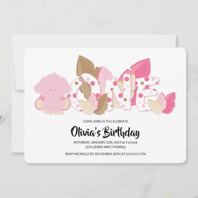 Invitation à la fête d'anniversaire de l'éléphant  (Devant)