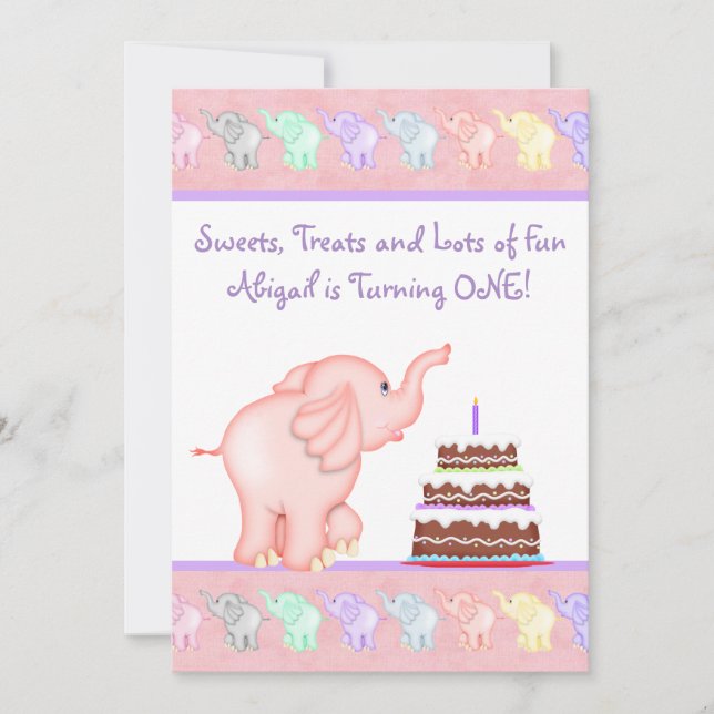 Invitation à la fête d'anniversaire de l'éléphant  (Devant)