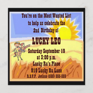 Invitation à la fête d'anniversaire de Little Buck