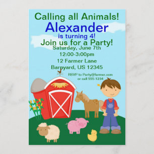 Invitation à la fête d'anniversaire de Little Farm