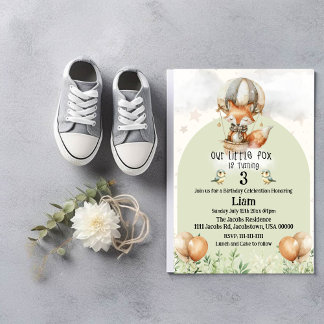 Invitation à la fête d'anniversaire de Little Fox