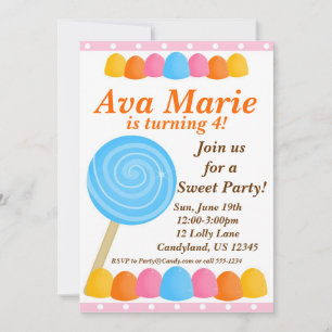 Invitation à la fête d'anniversaire de Lollipop Dr