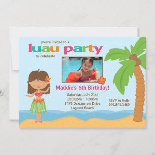 Invitation à la fête d'anniversaire de Luau