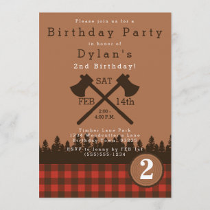 Invitation à la fête d'anniversaire de Lumberjack