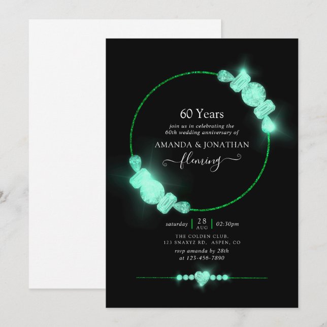 Invitation à la fête d'anniversaire de mariage au  (Devant / Derrière)