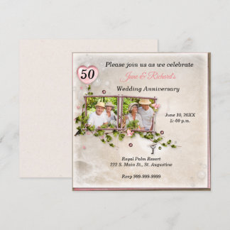 Invitation à la fête d'anniversaire de mariage ave