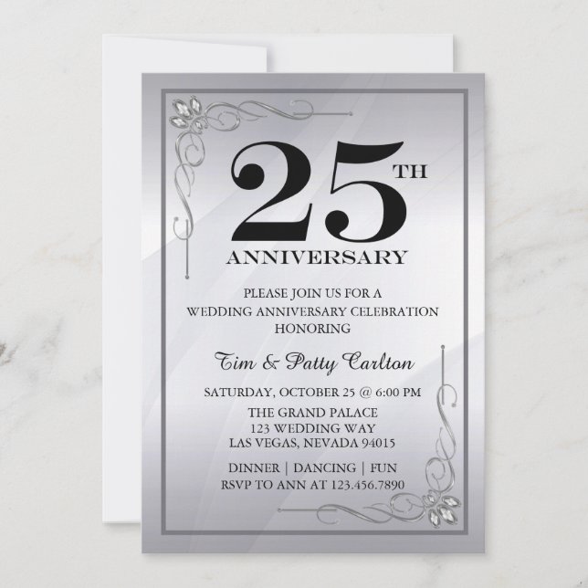 Invitation à la fête d'anniversaire de mariage de  (Devant)