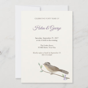 Invitation à la fête d'anniversaire de mariage du