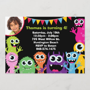 Invitation à la fête d'anniversaire de Monster