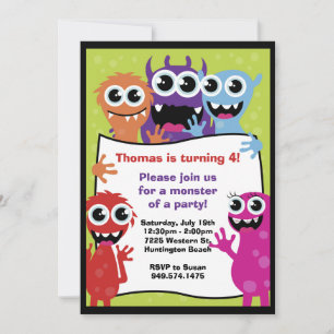 Invitation à la fête d'anniversaire de Monster