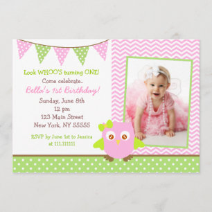 Invitation à la fête d'anniversaire de Owl Photo