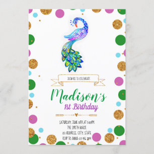 Invitation à la fête d'anniversaire de Peacock