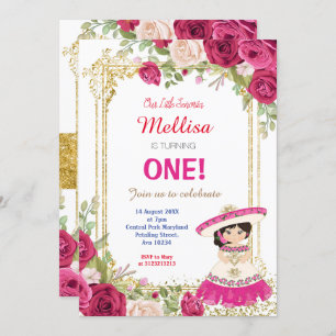 Invitation à la fête d'anniversaire de Pink Roses