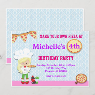 Invitation à la fête d'anniversaire de Pizza, Invi