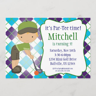 Invitation à la fête d'anniversaire de Plaid Golfe