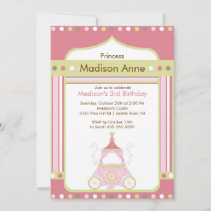Invitation à la fête d'anniversaire de Princess -