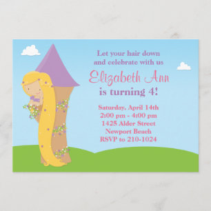 Invitation à la fête d'anniversaire de Rapunzel