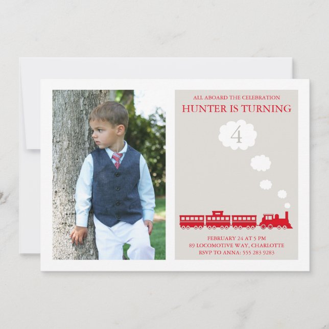 Invitation à la fête d'anniversaire de Red Locomot (Devant)