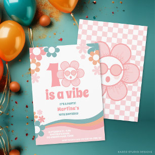 Invitation à la fête d'anniversaire de Retro Girl