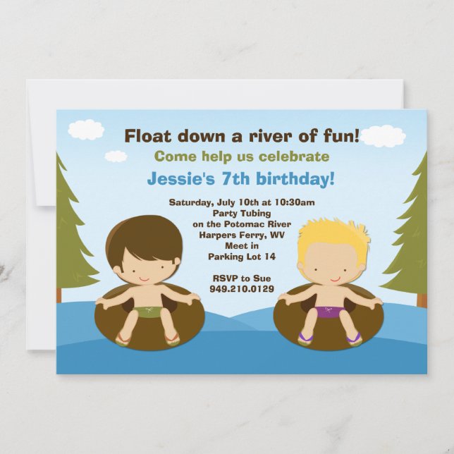 Invitation à la fête d'anniversaire de River Tubin (Devant)