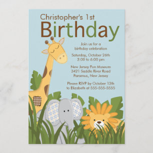 Invitation à la fête d'anniversaire de Safari Jung