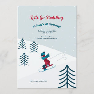 Invitation à la fête d'anniversaire de Sledding
