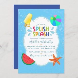 Invitation à la fête d'anniversaire de Splish Spla