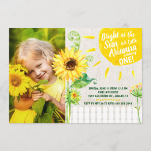 Invitation à la fête d'anniversaire de Sunflower