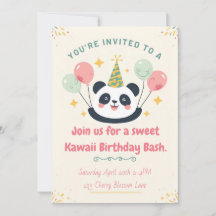 Invitation à la fête d'anniversaire de Sweet Kawai