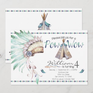 Invitation à la fête d'anniversaire de Teepee Pow
