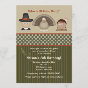 Invitation à la fête d'anniversaire de Thanksgivin