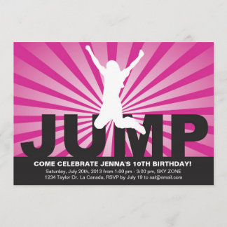 Invitation à la fête d'anniversaire de Trampoline