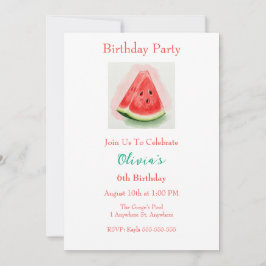 Invitation à la fête d'anniversaire de Watermelon