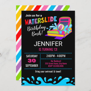 Invitation à la fête d'anniversaire de Waterslide