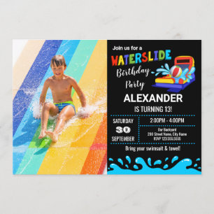 Invitation à la fête d'anniversaire de Waterslide