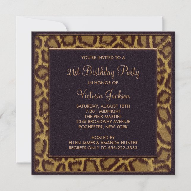 Invitation à la fête d'anniversaire des 21 ans de  (Devant)