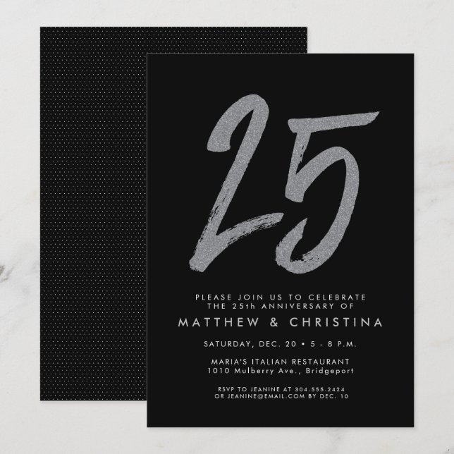 Invitation à la fête d'anniversaire des 25 ans ave (Devant / Derrière)