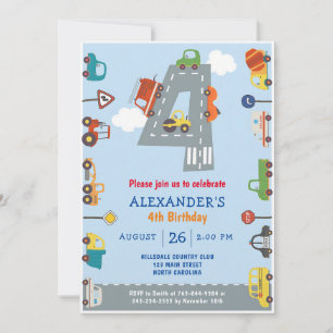 Invitation à la fête d'anniversaire des 4 ans sur
