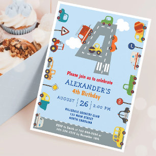 Invitation à la fête d'anniversaire des 4 ans sur
