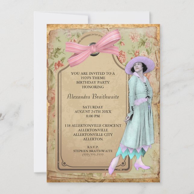 Invitation à la fête d'anniversaire des années 192 (Devant)