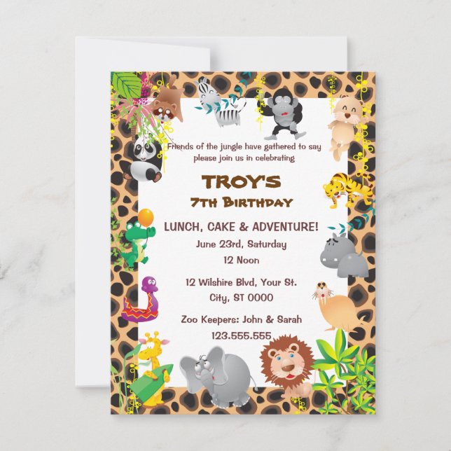 Invitation à la fête d'anniversaire des enfants de (Devant)