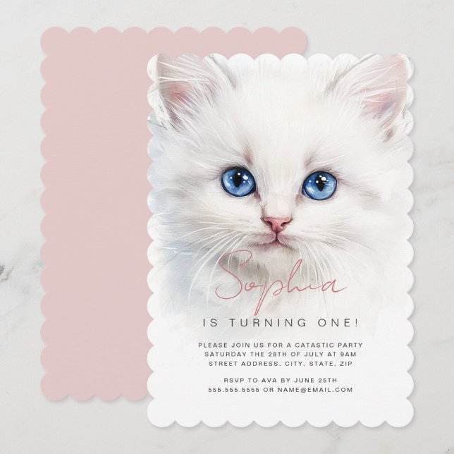 Invitation à la fête d'anniversaire des filles de  (Devant / Derrière)
