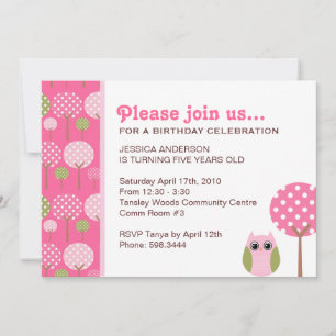 Invitation à la fête d'anniversaire des filles de