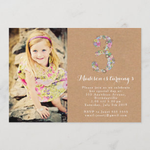 Invitation à la fête d'anniversaire des filles Flo