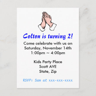 Invitation à la fête d'anniversaire des mains de p