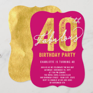 Invitation à la fête d'anniversaire des Quarante a