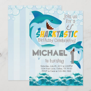 Invitation à la fête d'anniversaire des requins Ga