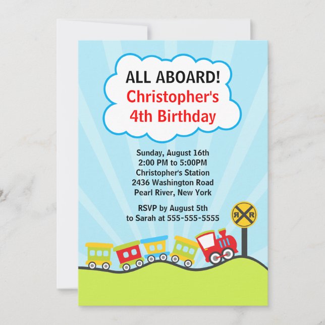 Invitation à la fête d'anniversaire des trains de  (Devant)