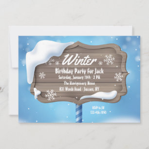 Invitation à la fête d'anniversaire d'hiver